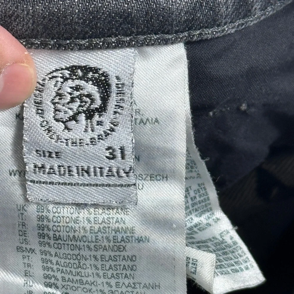 Diesel Jeans Men's 31x32 Black D-Strukt Slim Fit Skinny Stretch Made In Italy - Picture 10 of 14